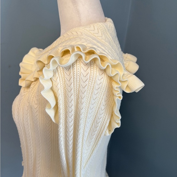 Zara Cream Ruffled Cardigan - Picture 9 of 14